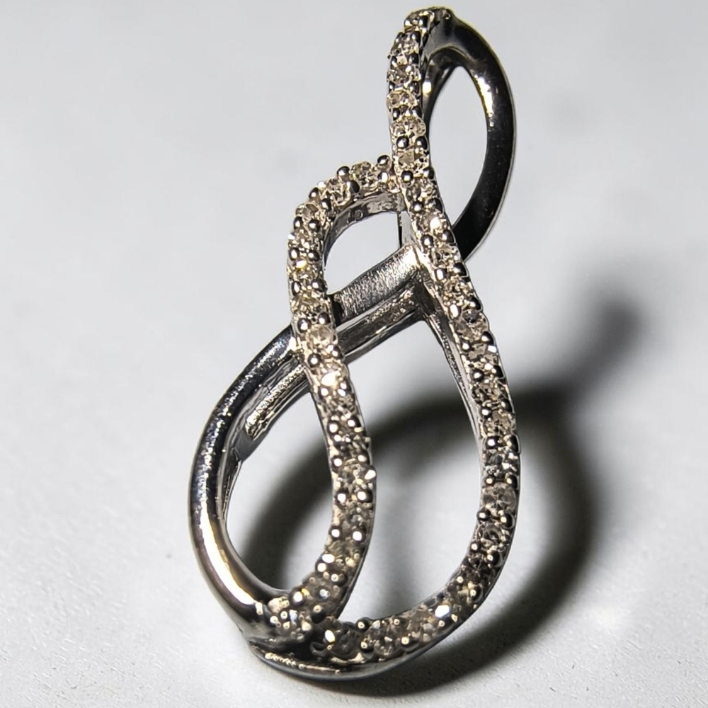 Sterling Silver And Clear Gemstone Sparkle Infinity Pendant